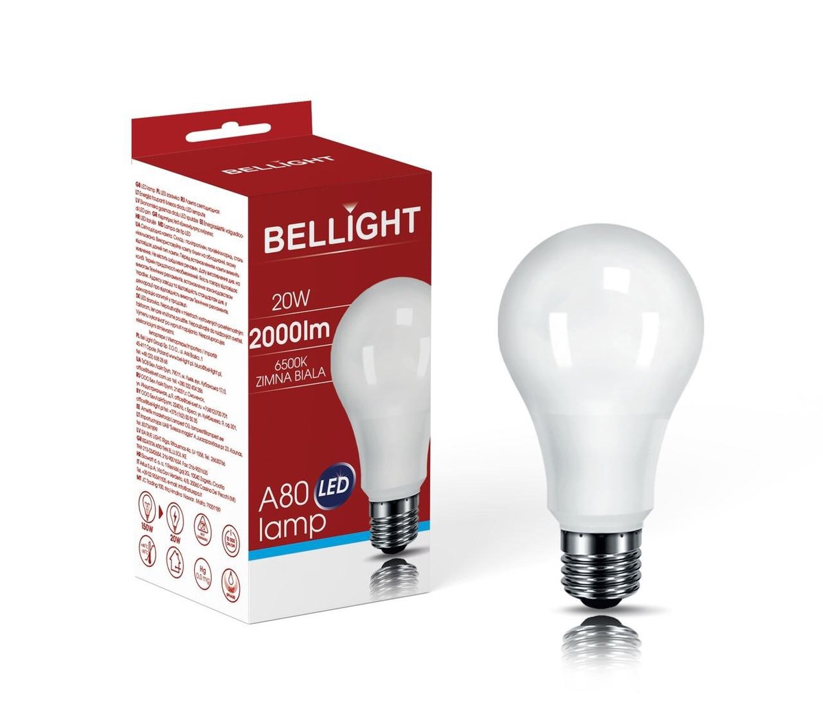 Żarówka LED A80 230v 20w 6500k e27 2000lm - Bellight | Sklep EMPIK.COM