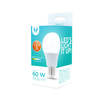 Żarówka LED E27 A60 10W 230V 4500K 806lm 3stopniowe ściemnianie Forever Light - Telforceone