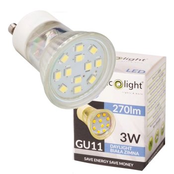 Żarówka LED Reflektorek GU11 3W Barwa Zimna 6500K - Ecolight