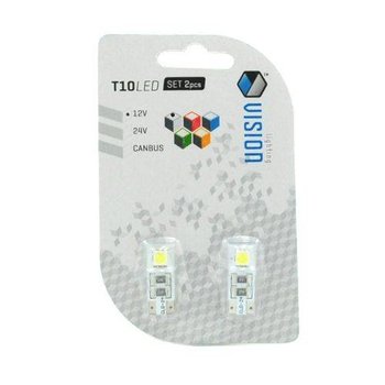 Żarówka Led Vision 12V T10 2 Led Smd Canbus 1,4W Biała 2Szt - Vision