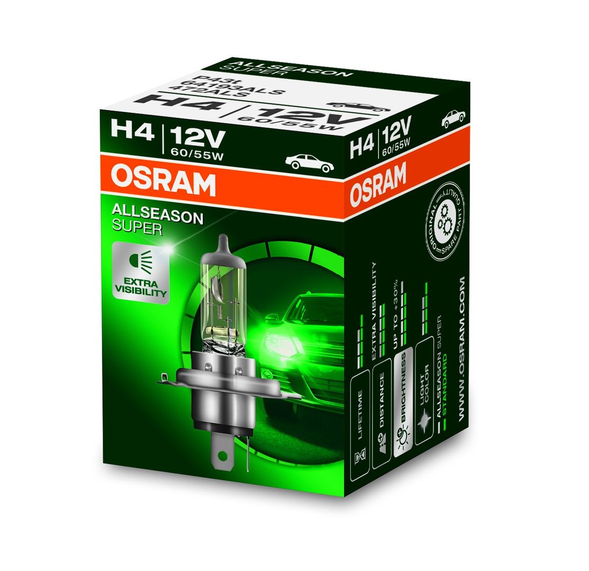 Żarówka OSRAM H4 All Season Super (1 sztuka) - Osram | Motoryzacja EMPIK