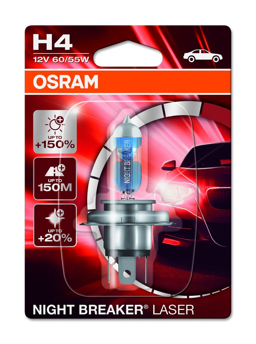 Żarówka OSRAM H4 Night Breaker Laser +150% (1 sztuka) - Osram ...