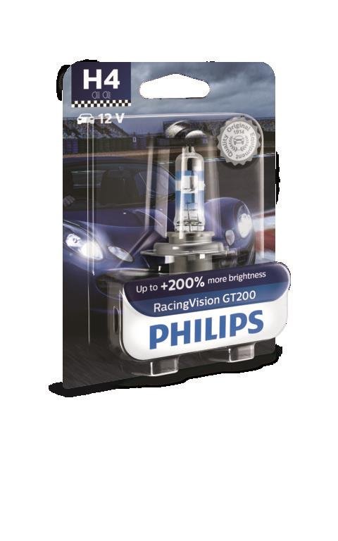 Żarówka PHILIPS H4 RacingVision GT200 (1 sztuka) - Philips ...