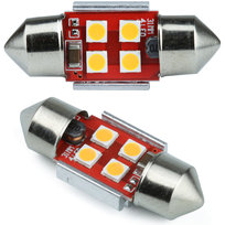 Żarówka samochodowa LED C5W 4 SMD 3535 CAN BUS pomarańczowa-31 mm