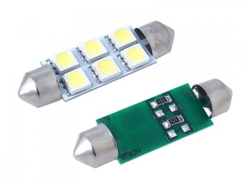 Żarówka samochodowa LED VISION C5W C10W SV8.5 41mm 12V 6x 5050 SMD LED, biała, 2 szt. - Vision