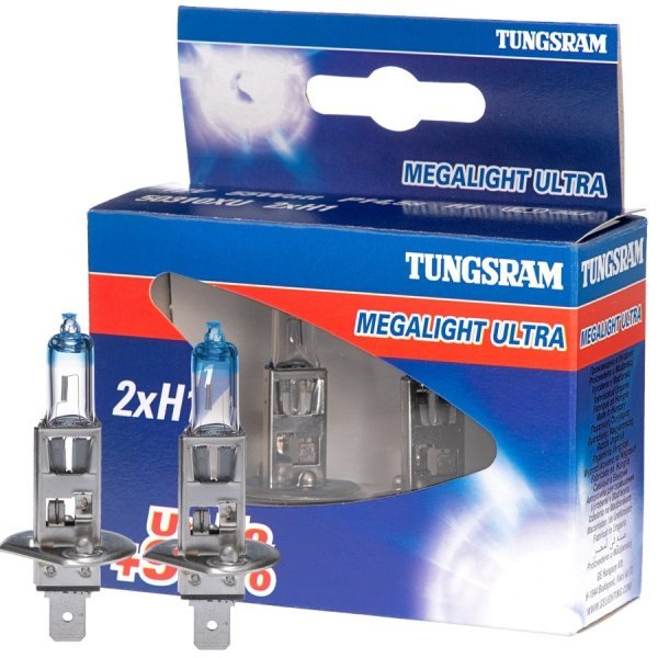 Żarówki halogenowe TUNGSRAM Megalight Ultra +90% H1 12V 55W, 2 szt ...