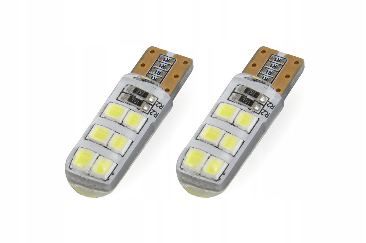 Żarówki W5W LED 12V 1W T10 biała 2 szt