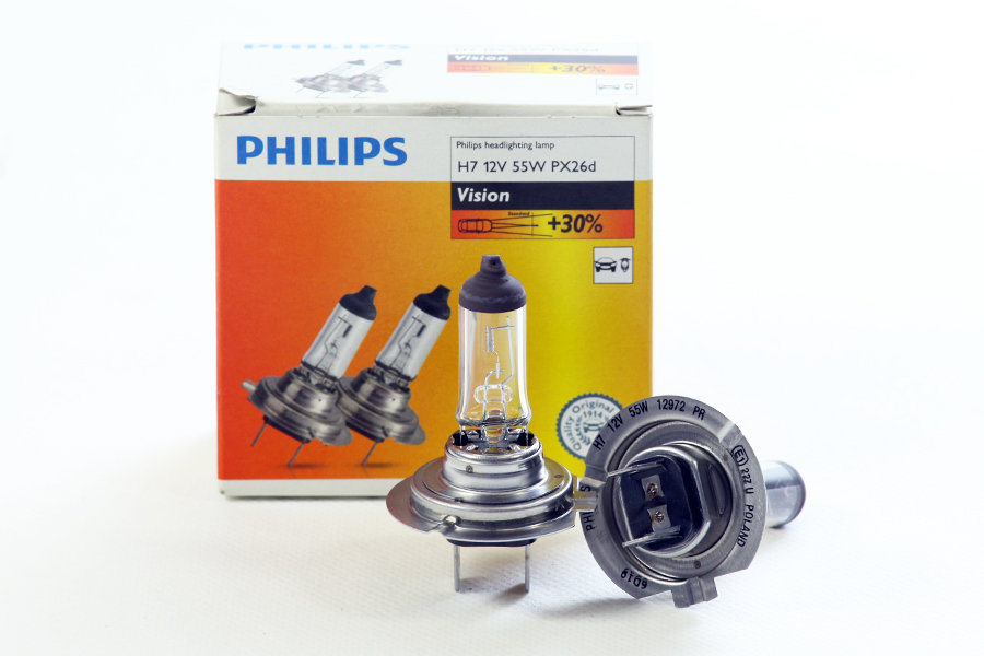 Zdjęcia - Żarówka samochodowa Philips Żarówki  H7 12V 55W Vision +30 światła, 2 sztuki 