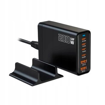 Zasilacz Ładowarka 200W GaN 2x QC USB 4xUSB-C do laptopa iPhone Mac 100W - Inny producent