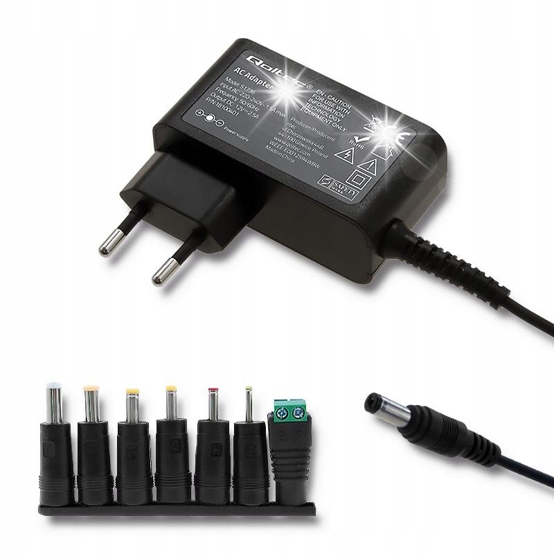 Inny producent Zasilacz uniwersalny Qoltec sieciowy 30W | 12V | 2.5A | 7 wtyczek