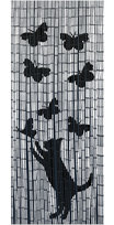 Zasłona bambusowa Kot i motyle, 90x200 cm