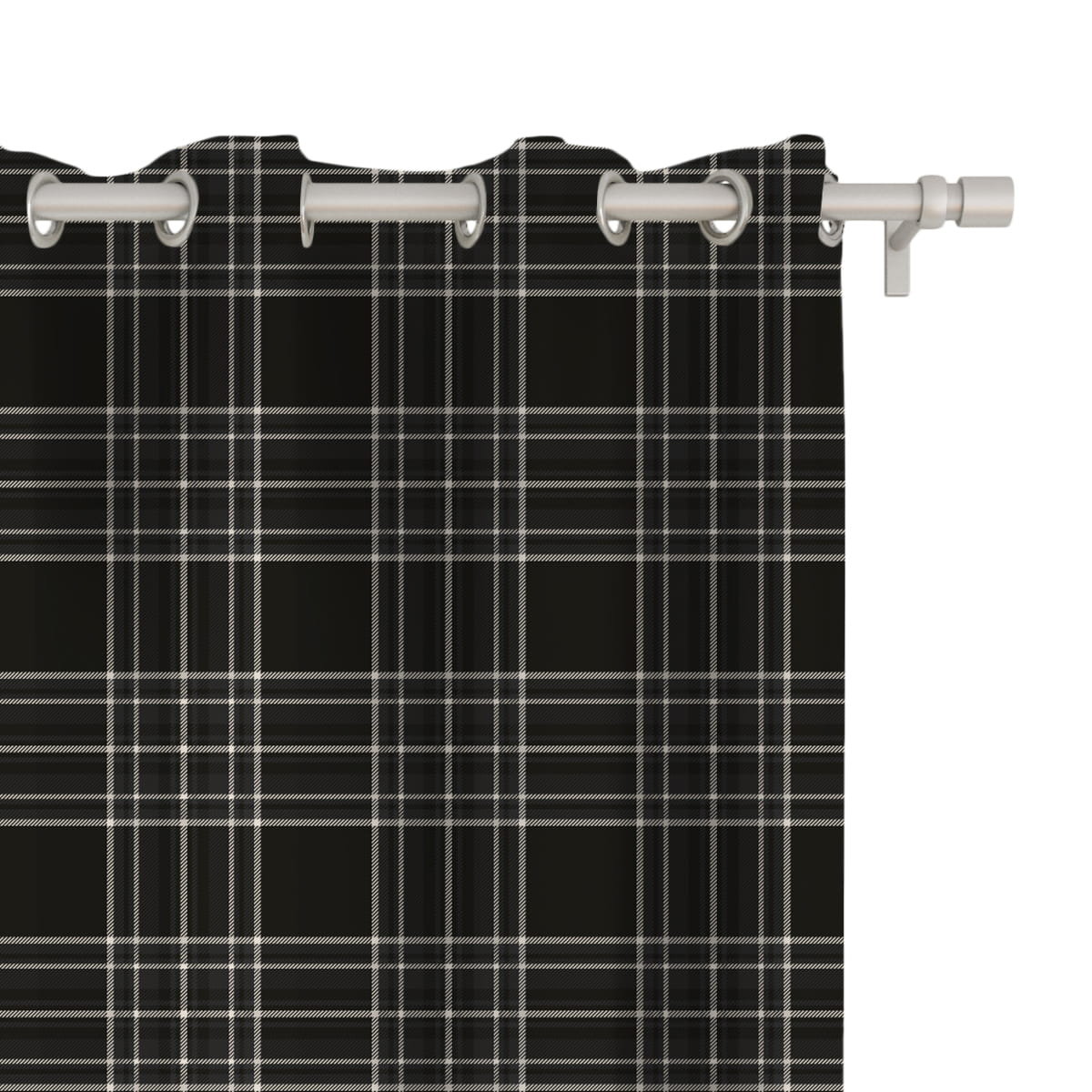 Zdjęcia - Firanka i zasłona Classic Zasłona  wzór CL14 | Czarna krata 150 x 150 cm tkanina standard 