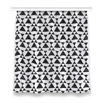 Zasłona gotowa wzór 150x160 Czarno białe trójkąty, Fabricsy - Fabricsy