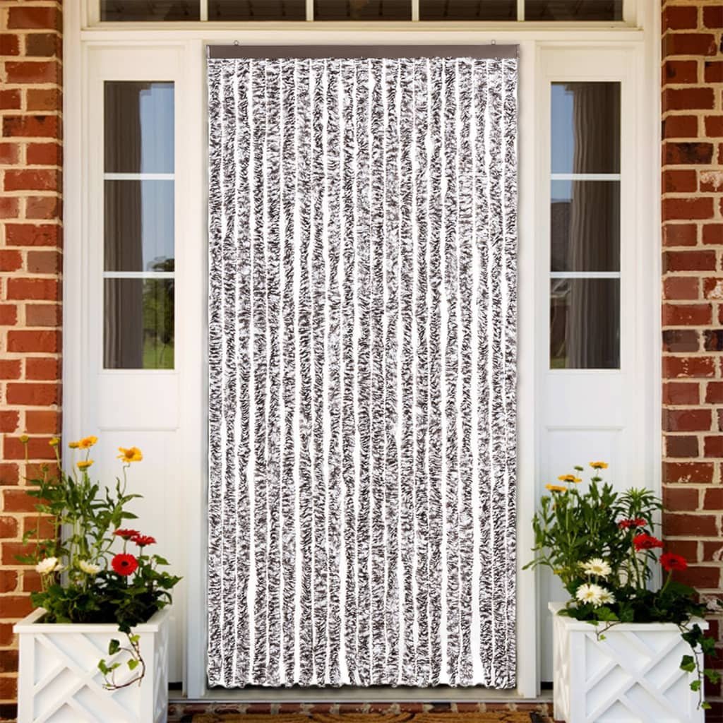 Zasłona na owady vidaXL, czarno-biała, 90x220 cm