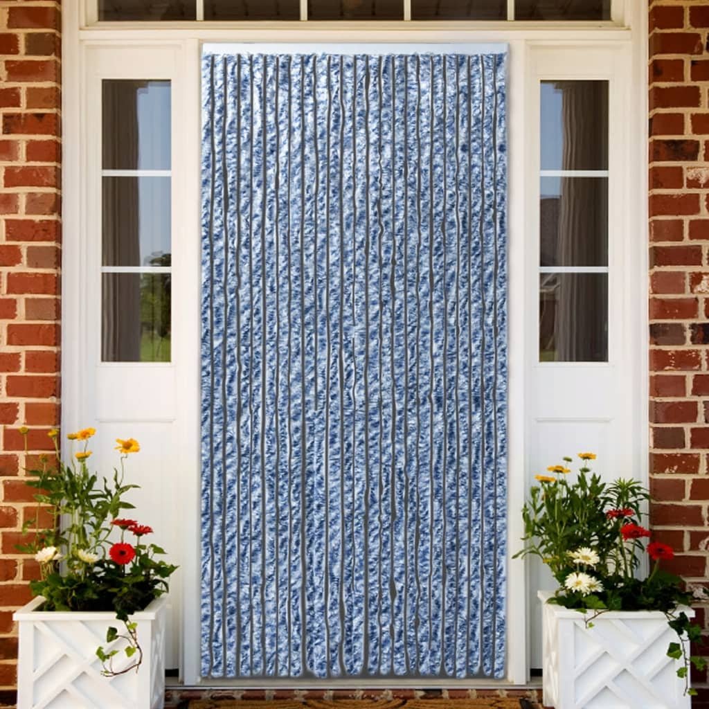 Zasłona na owady vidaXL, niebiesko-biała, 100x220 cm