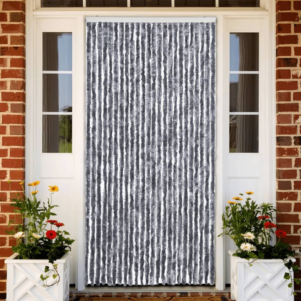 Zasłona na owady vidaXL, szaro-biała, 100x220 cm