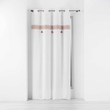 Zasłona na przelotkach, bawełniana AMAYA, 140 x 240 cm, z orientalnym wzorem i różowymi frędzlami - Douceur d'intérieur