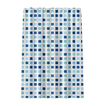 Zasłona prysznicowa 180x150cm niebiesko zielone kwadraty PEVA - Inny producent