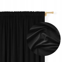 ZASŁONA WELUROWA NA TAŚMIE żabki tunel 140x250 Velvet gruba Welur CZARNA