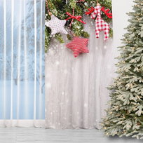 Zasłona WINTER  wzór BN03 | fotozasłona, ozdoby świąteczne 150 x 260 cm tkanina zaciemniająca