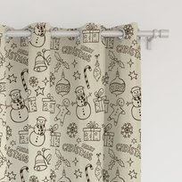 Zasłona WINTER  wzór BN11 | świąteczne rysunki 150 x 240 cm tkanina standard