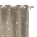 Zasłona XMAS wzór XM61 | Świąteczne gwiazdki na beżowym tle 150 x 240 cm tkanina standard - DECORDRUK