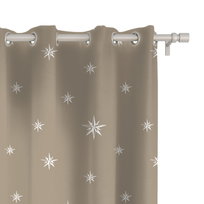 Zasłona XMAS wzór XM61 | Świąteczne gwiazdki na beżowym tle 150 x 240 cm tkanina standard