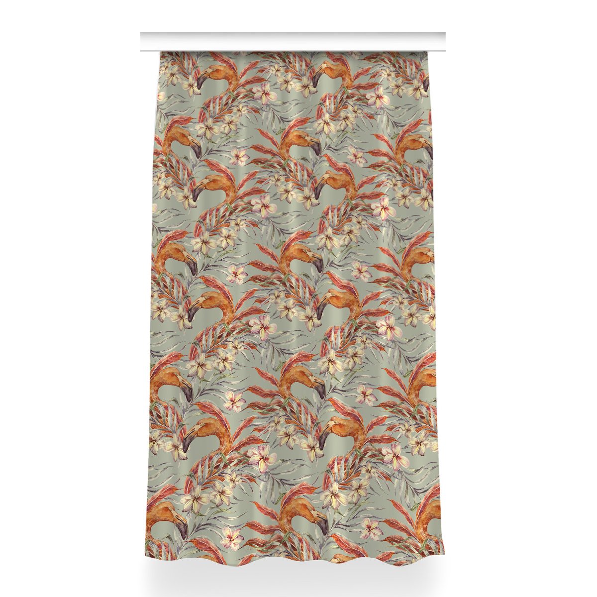 Zasłona z grafiką gotowa Obraz Flamingi 150x260 cm, Fabricsy