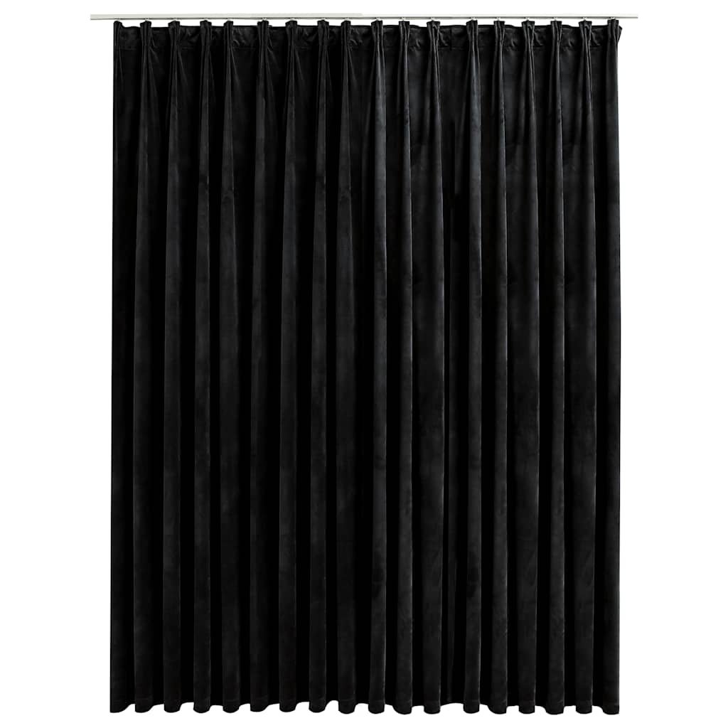 Zasłona zaciemniająca z haczykami VIDAXL, czarna, 290x245 cm