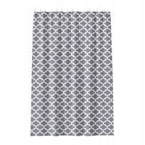 Zasłonka do prysznica łazienkowa wytrzymała odporna stylowa szara ze wzorem