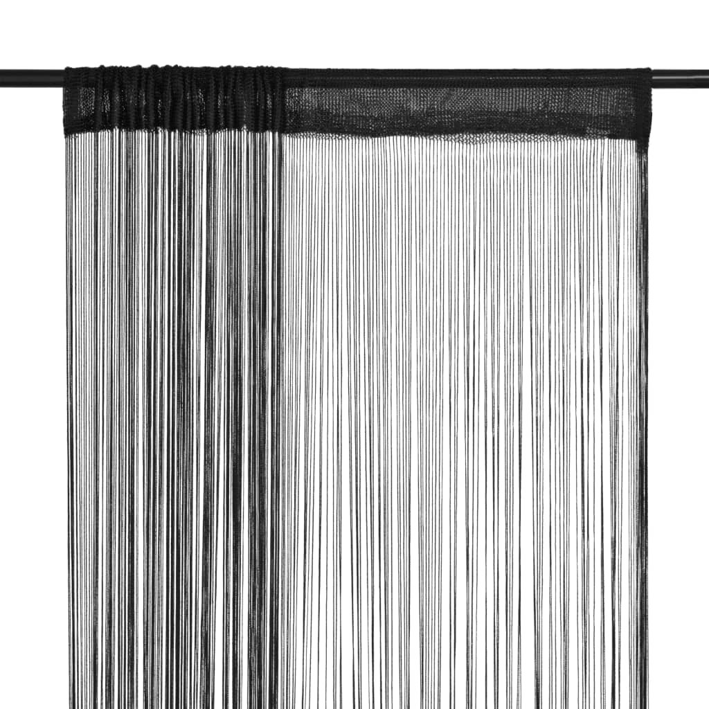 Zasłony MWGROUP, czarne, 100x250 cm, 2 szt.