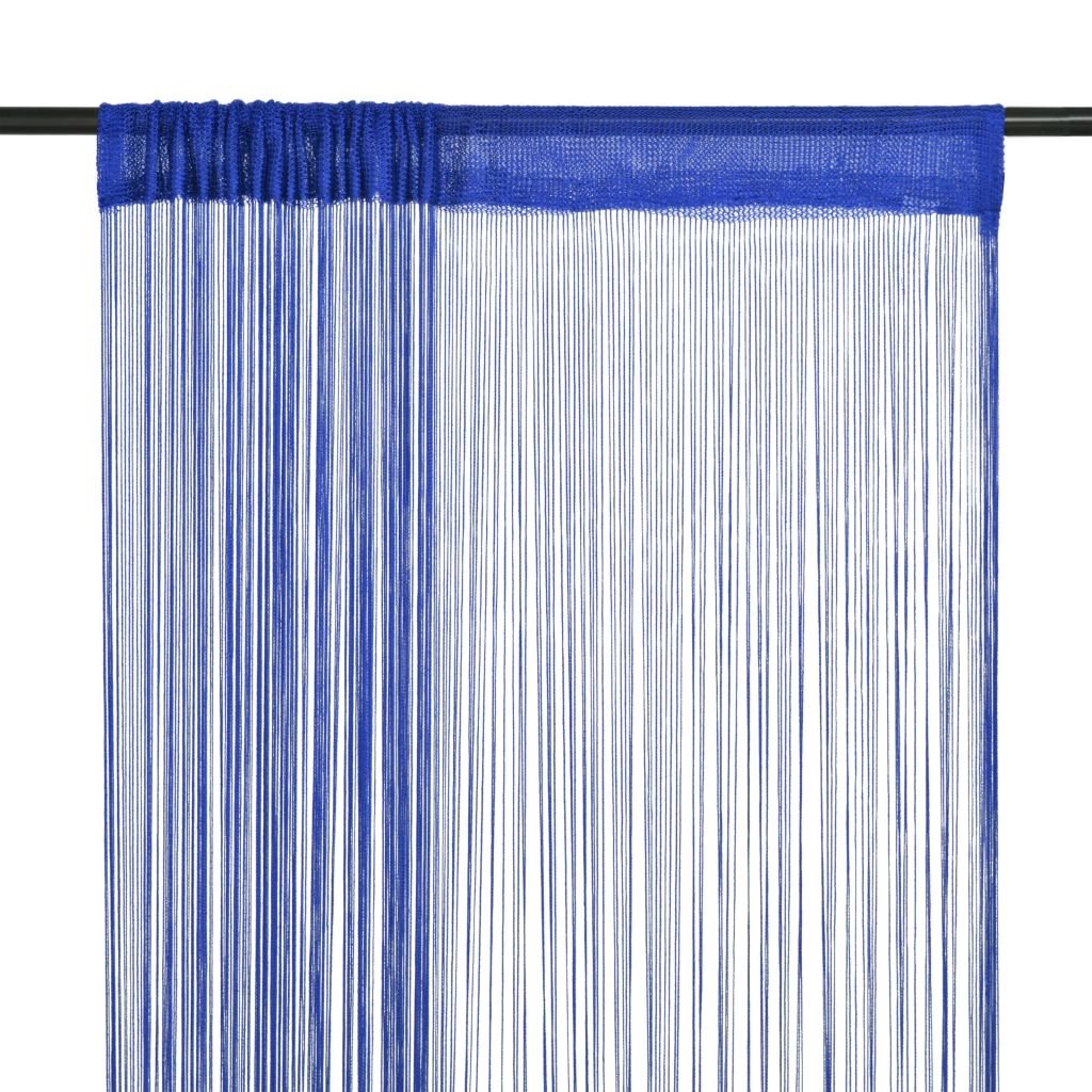 Фото - Штори й тюлі VidaXL Zasłony sznurkowe , niebieskie, 100x250 cm, 2 szt. 