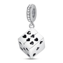 Zawieszka Charms SREBRO 925 Koralik Kostka do Gry Sfera Damska