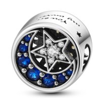 Zawieszka Charms SREBRO 925 Koralik Księżyc Gwiazda Słońce Sfera Damska