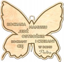 Zawieszka do auta, samochodu, grawer, MOTYL2