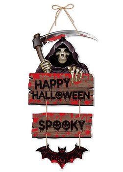 Zawieszka Halloween Dekoracja Na Drzwi Wisząca Krwawa Kostucha Nietoperz 1 - Korbi