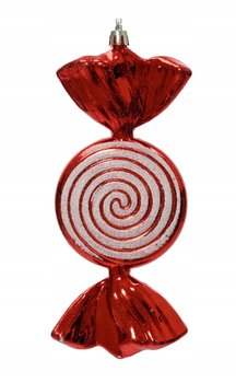 Zawieszka na choinkę cukierek czerwony nietłukący 18 cm - Kaemingk