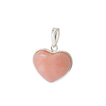 Zawieszka - Opal Różowy serce w srebrze - Skorulski Jewellery