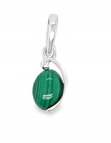 Zawieszka srebrna z naturalnym malachitem zielony kamień srebro 925