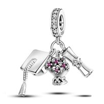 Zawieszka SREBRO 925 Charms koralik Absolwent Dyplom Sfera Damska