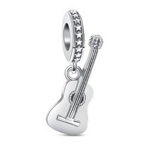 Zawieszka SREBRO 925 Charms koralik Instrument Gitara
