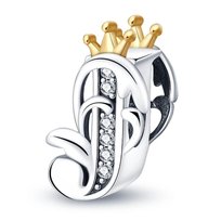 Zawieszka SREBRO 925 Charms koralik Litera J Sfera Damska