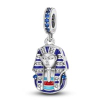 Zawieszka SREBRO 925 Charms koralik Maska Faraona Egipt Tutanchamon