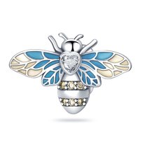 Zawieszka SREBRO 925 Charms koralik Stoper Separator Pszczoła Sfera Damska