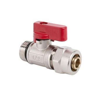 Zawór kulowy 1/2" GZ mini PEX 16 skręcany czerwony Valvex 6097360 1/2x16 - Valvex