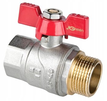 Zawór Kulowy Prosty Woda 1/2" Wz Motylek Greenzp015Nwm - Valvex
