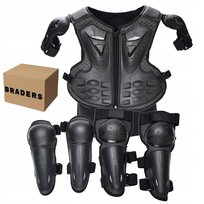 Zbroja Ochronna Dla Dzieci 5-13 Lat Czarna Na Rower Deskorolkę Hulajnogę Braders