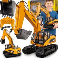 ZDALNIE STEROWANA KOPARKA GĄSIENICOWA RC NA PILOTA 15 KANAŁOWA 1:14 METAL