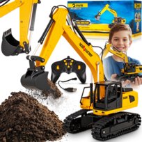 ZDALNIE STEROWANA KOPARKA GĄSIENICOWA ZABAWKA RC NA PILOTA 9 KANAŁOWA 1:24