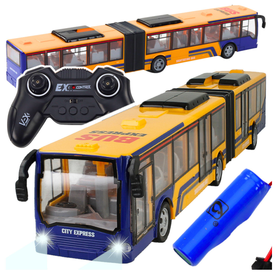 Zdalnie sterowany autobus miejski przegubowy 45cm dla dzieci Z1051 ...